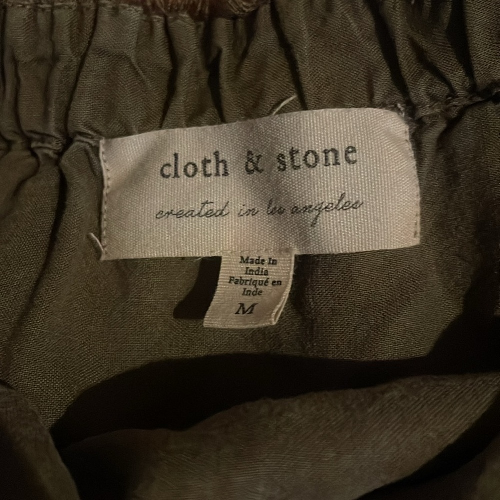 Cloth & Stone Olive green strapless jumpsuit - Picture 4 of 5